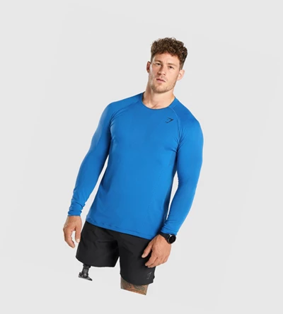 Camiseta Gymshark Apex Seamless Hombre Azules | 2508-VEBXU