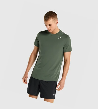 Camiseta Gymshark Arrival Regular Fit Hombre Verdes | 2356-MTDHR