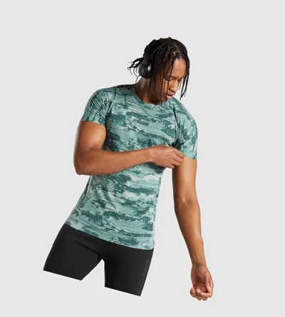 Camiseta Gymshark Chalk Hombre Verdes Claro | 4697-VTMWF