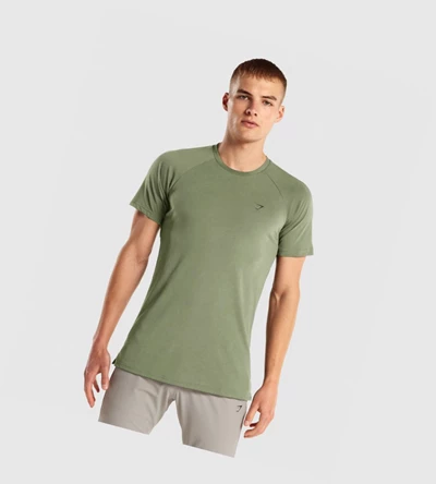 Camiseta Gymshark Studio Hombre Verdes | 2681-HSZBD