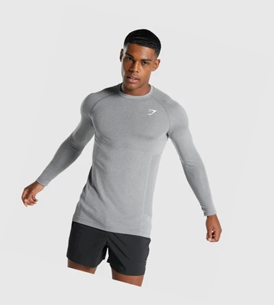 Camiseta Gymshark Vital Light Seamless Hombre Grises | 8352-SKJBG