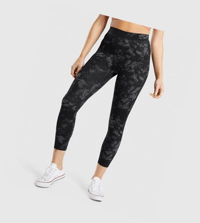 Leggins Gymshark KK Fit 7/8 High Waisted Mujer Negros Camuflados | 9871-QZEAG