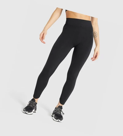 Leggins Gymshark Pause Seamless High Waisted Mujer Negros | 4219-BUMLF