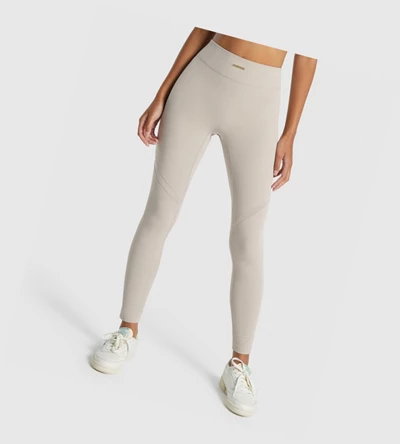 Leggins Gymshark Whitney Mesh High Waisted Mujer Blancos | 4573-LNTWB