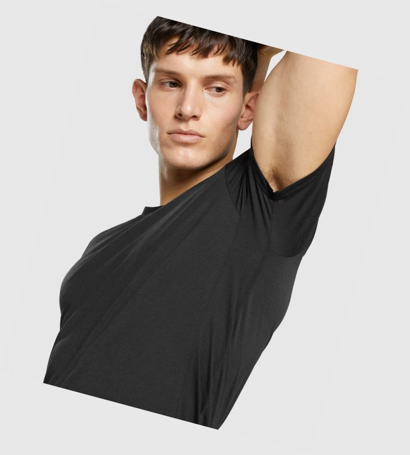 Camiseta Gymshark Sports Hombre Negros | 9762-SZIMQ