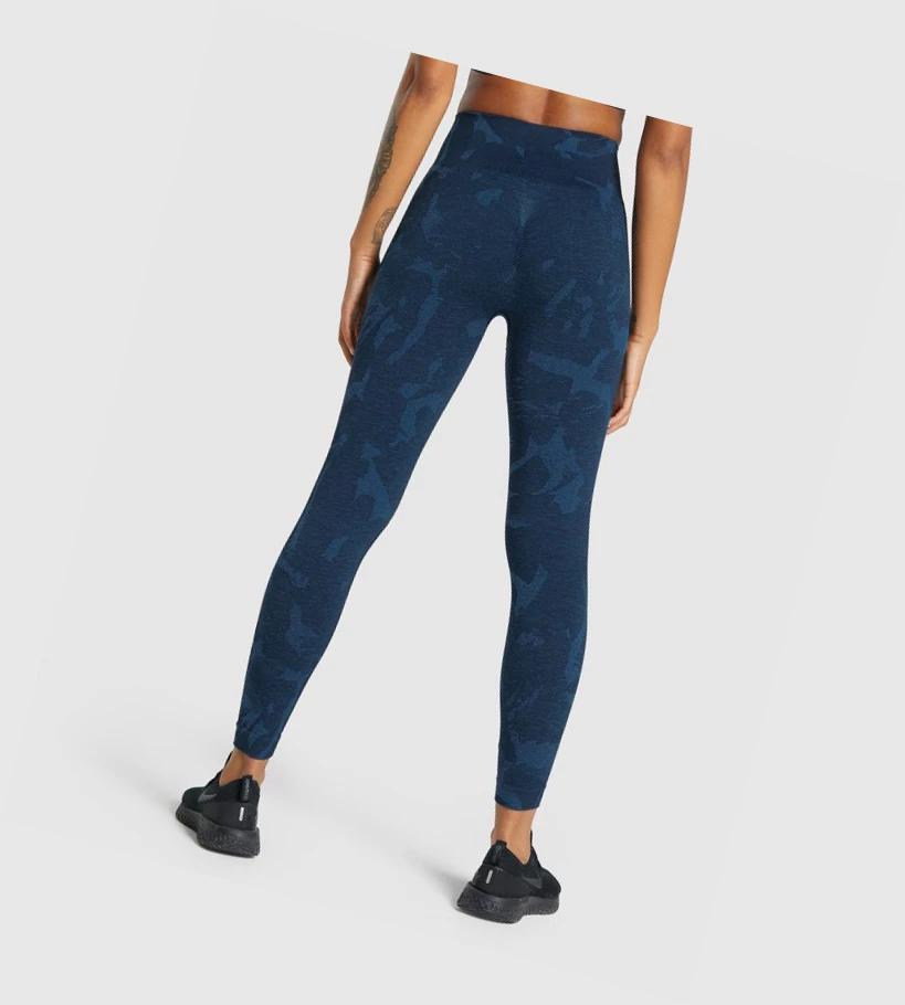 Leggins Gymshark Adapt Camo Seamless High Waisted Mujer Azul Marino | 6751-AQBKR