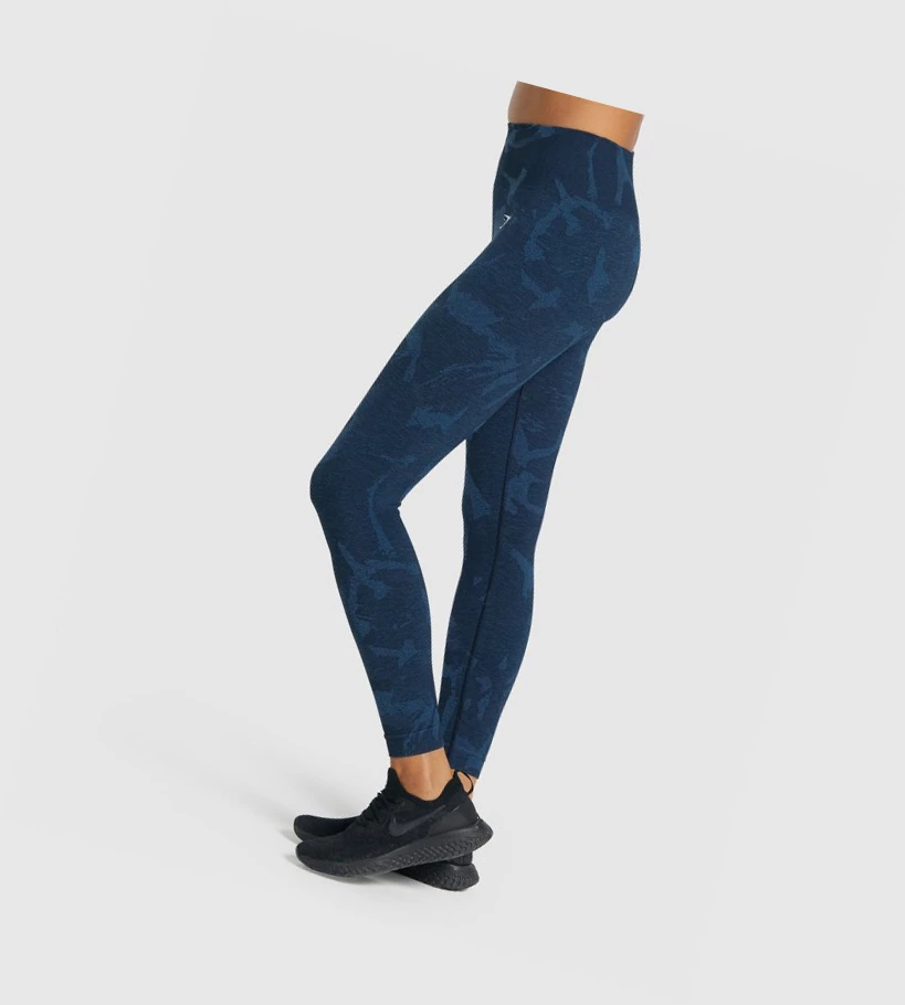 Leggins Gymshark Adapt Camo Seamless High Waisted Mujer Azul Marino | 6751-AQBKR